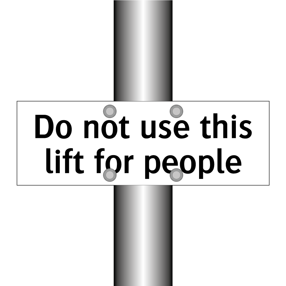 Do not use this lift for people