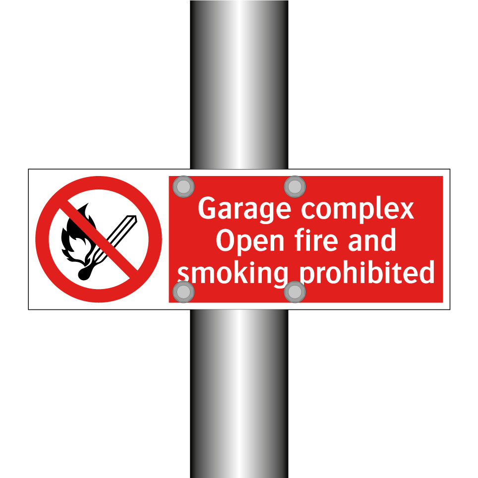 Garage complex Open fire and smoking prohibited