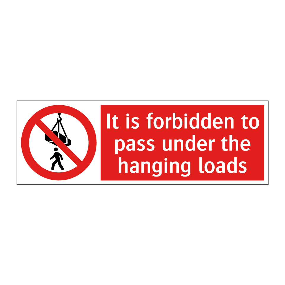 It is forbidden to pass under the hanging loads