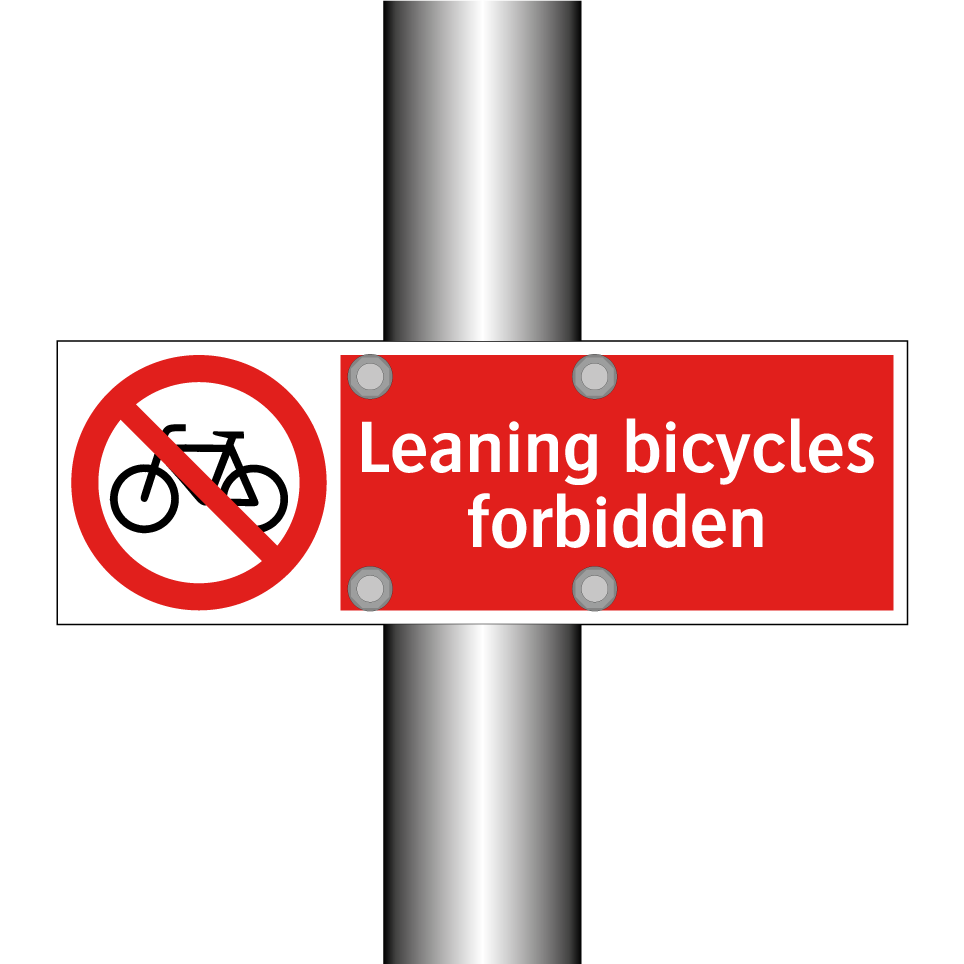 Leaning bicycles forbidden