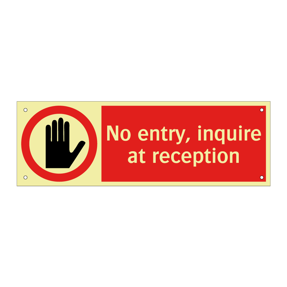 No entry, inquire at reception