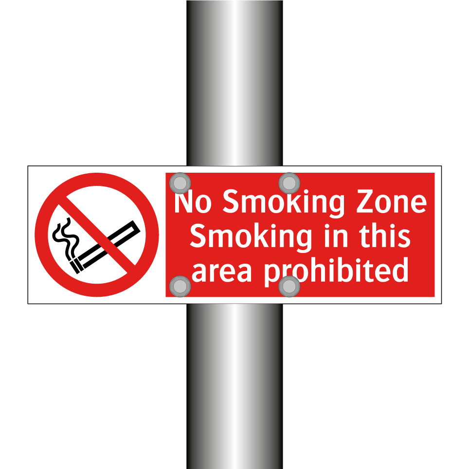 No Smoking Zone Smoking in this area prohibited