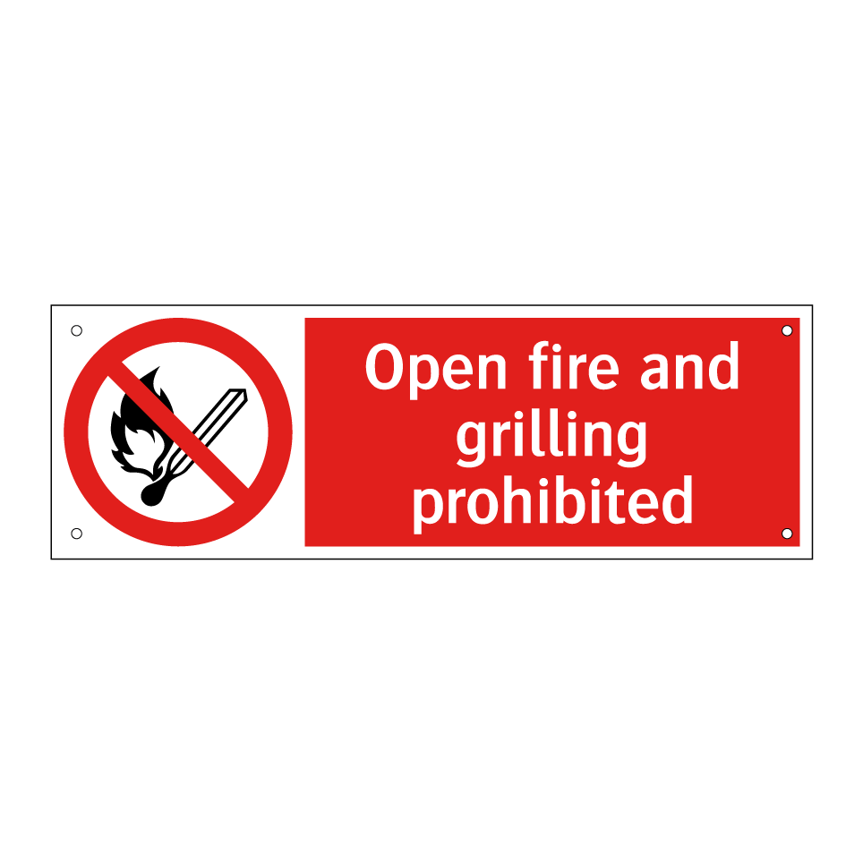 Open fire and grilling prohibited