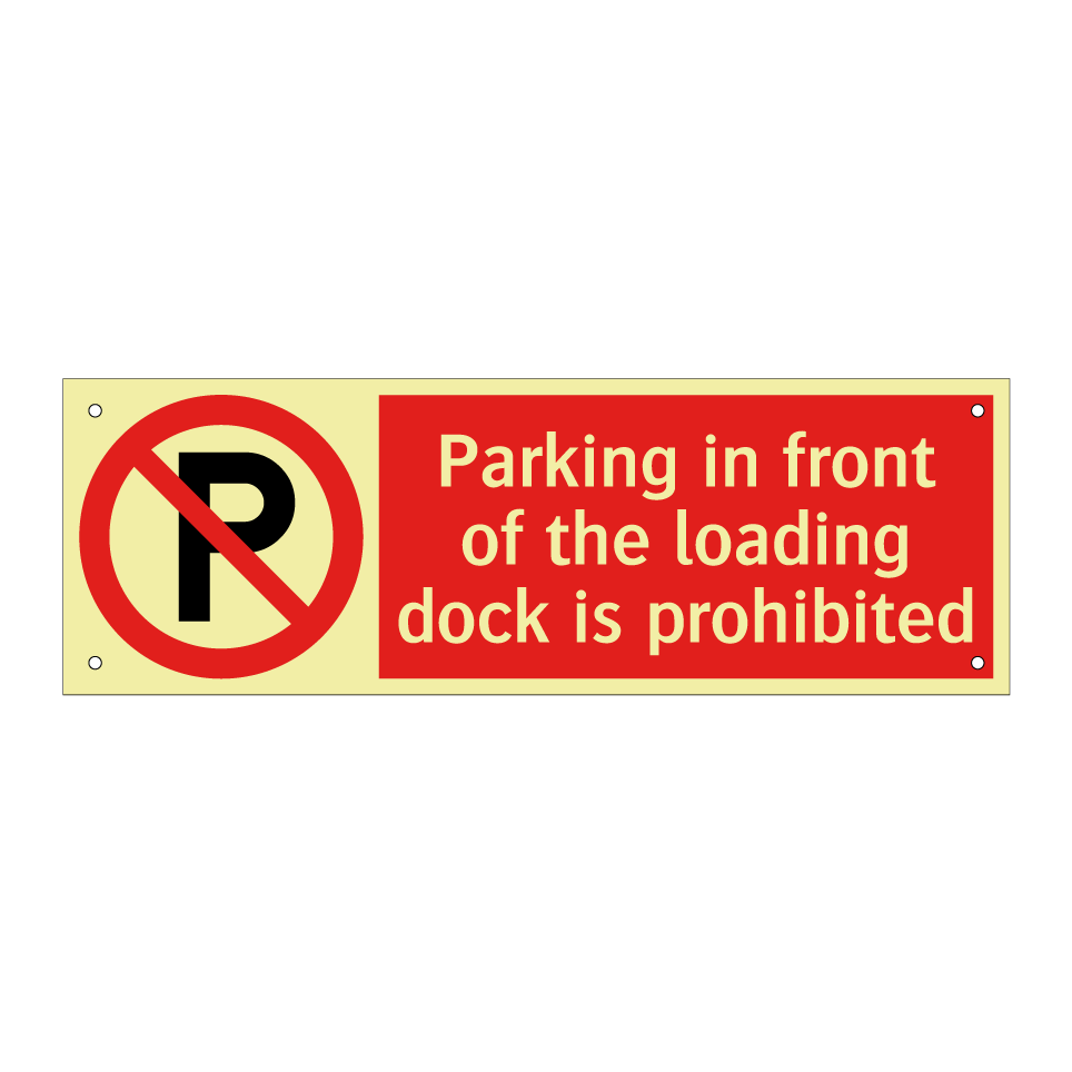 Parking in front of the loading dock is prohibited