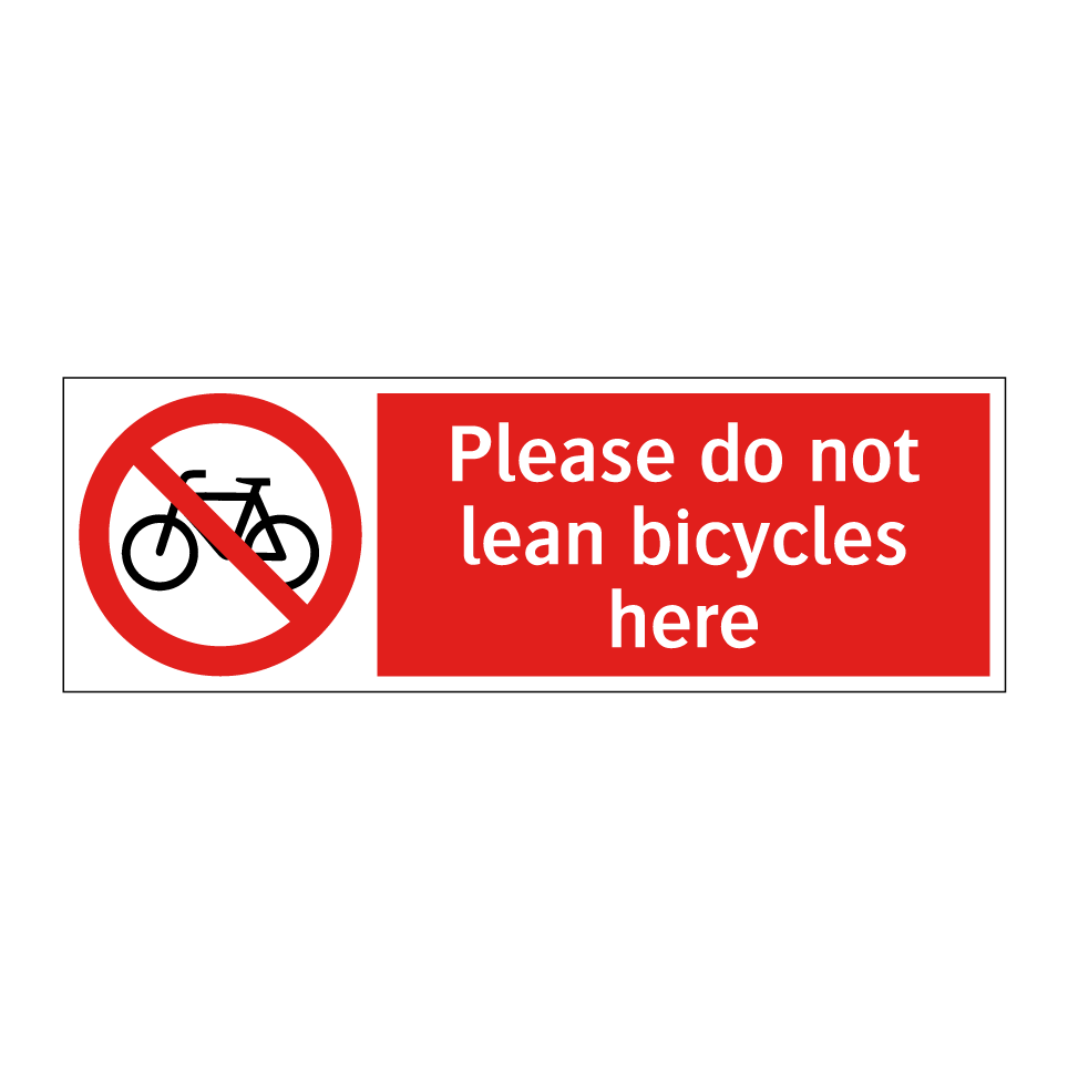 Please do not lean bicycles here