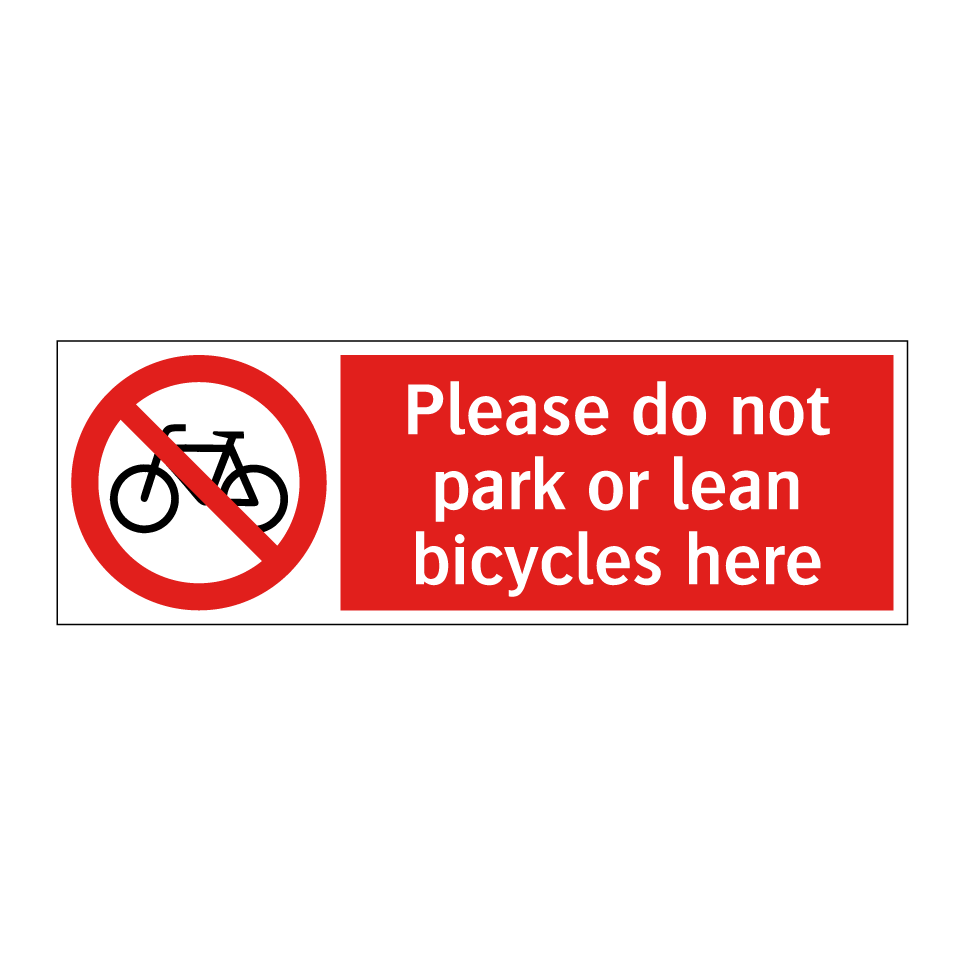 Please do not park or lean bicycles here
