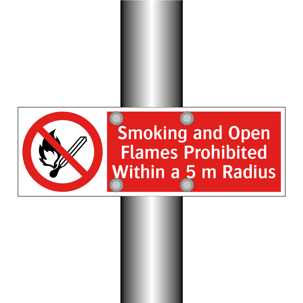 Smoking and Open Flames Prohibited Within a 5 m Radius