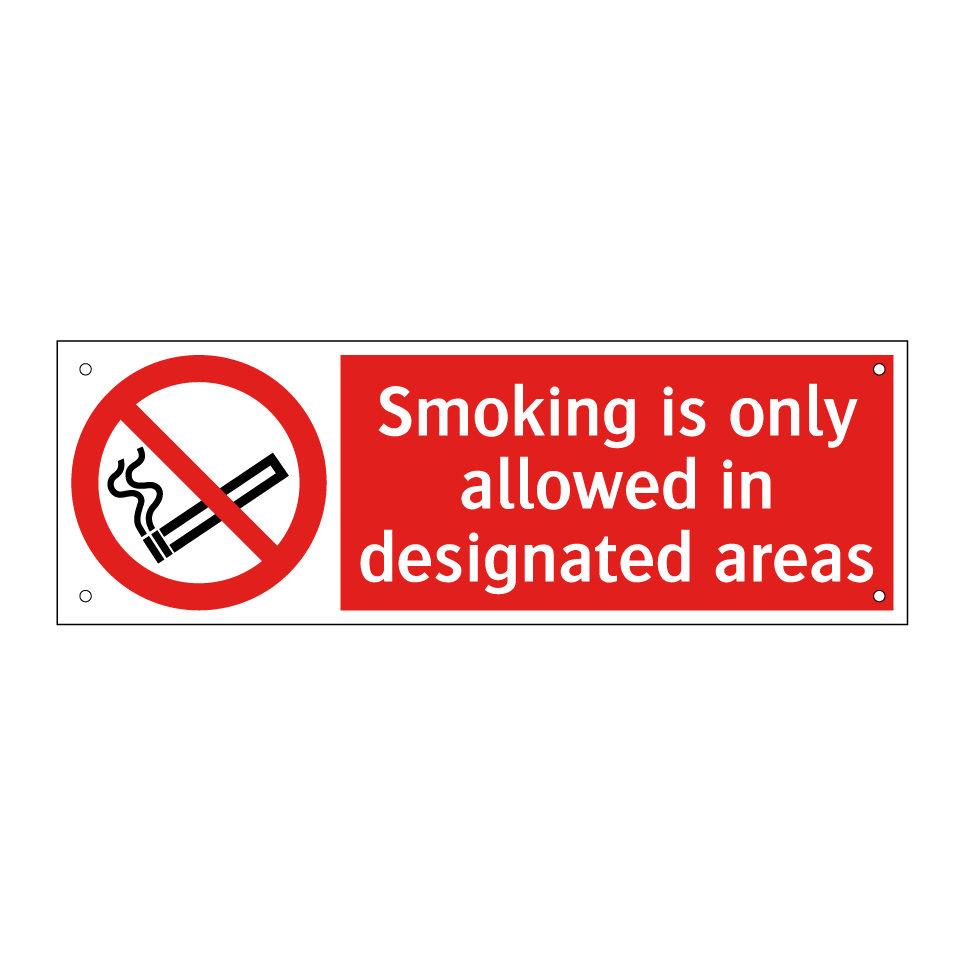 Smoking is only allowed in designated areas