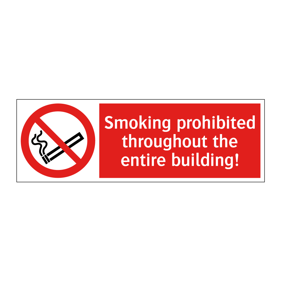 Smoking prohibited throughout the entire building!