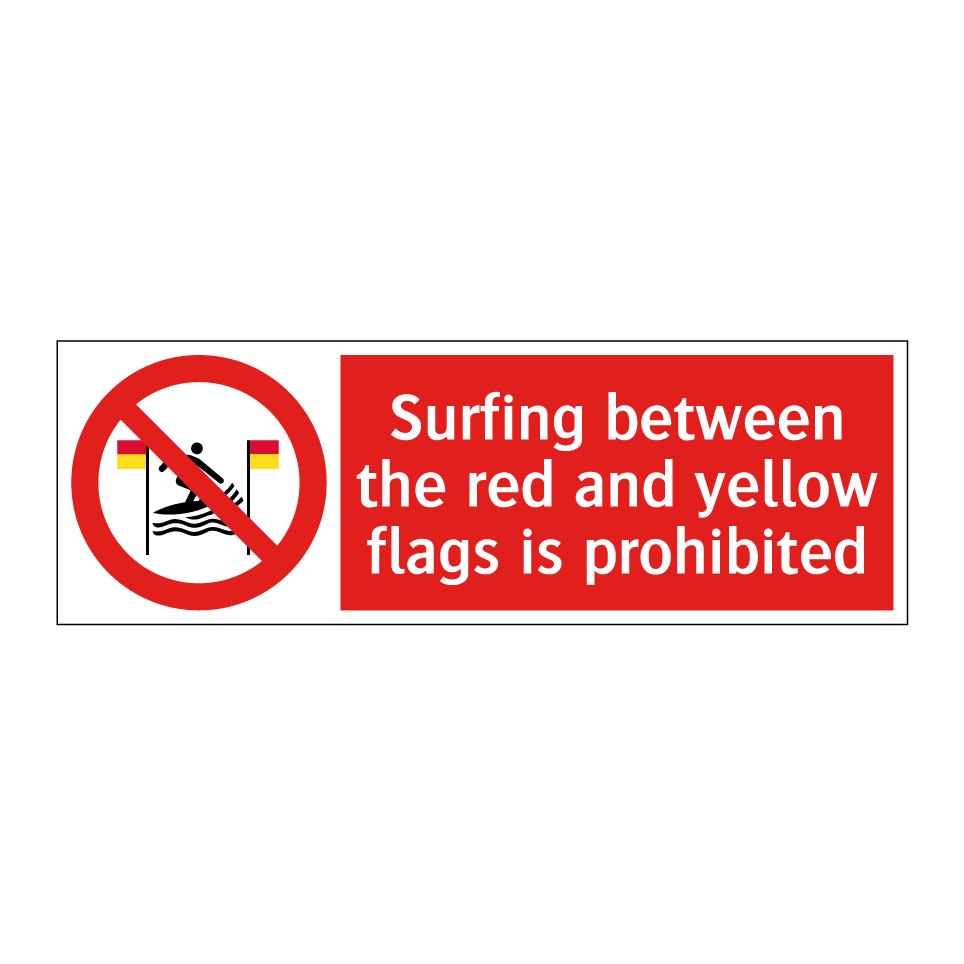 Surfing between the red and yellow flags is prohibited