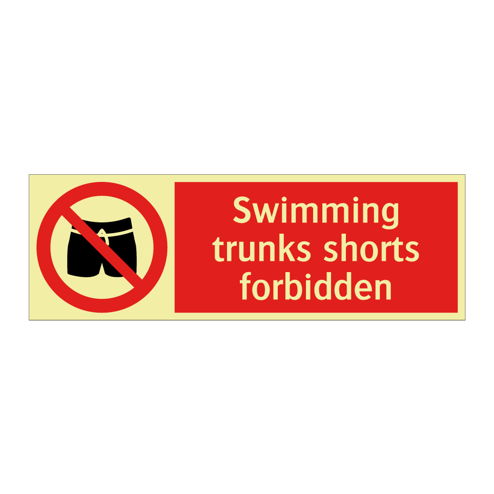 Swimming trunks shorts forbidden