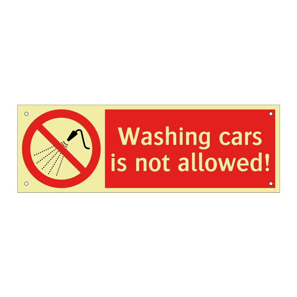 Washing cars is not allowed!