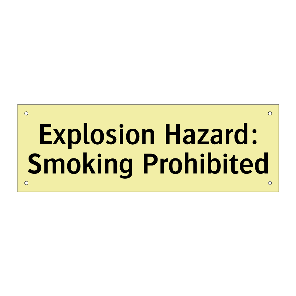 Explosion Hazard: Smoking Prohibited