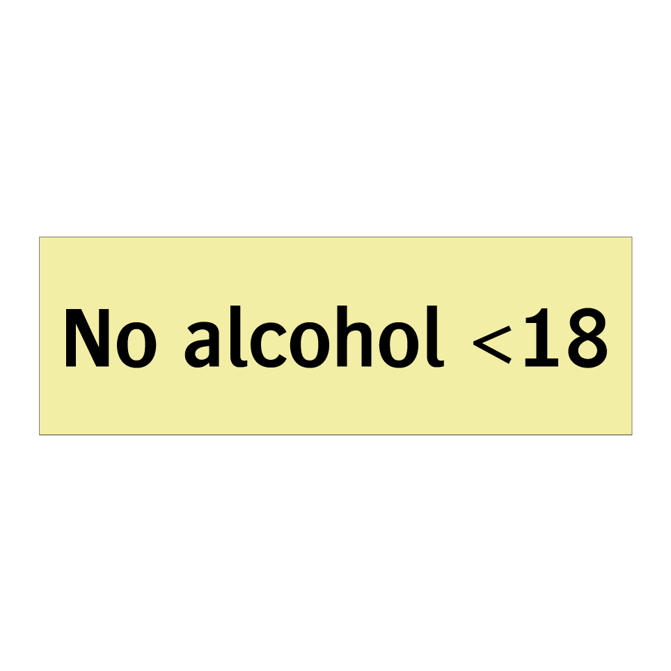 No alcohol <18