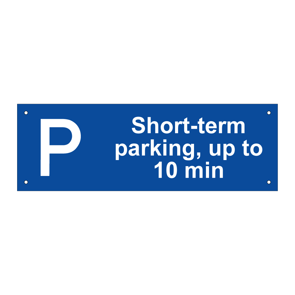Short-term parking, up to 10 min