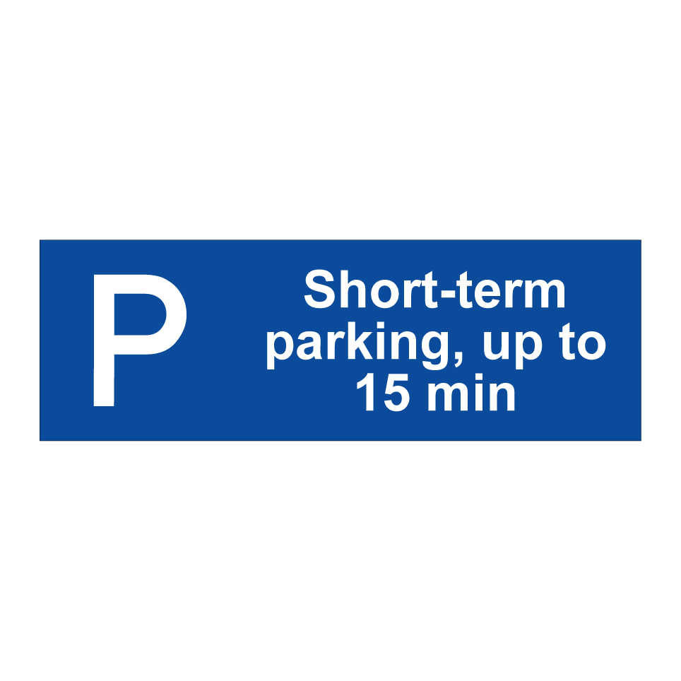 Short-term parking, up to 15 min