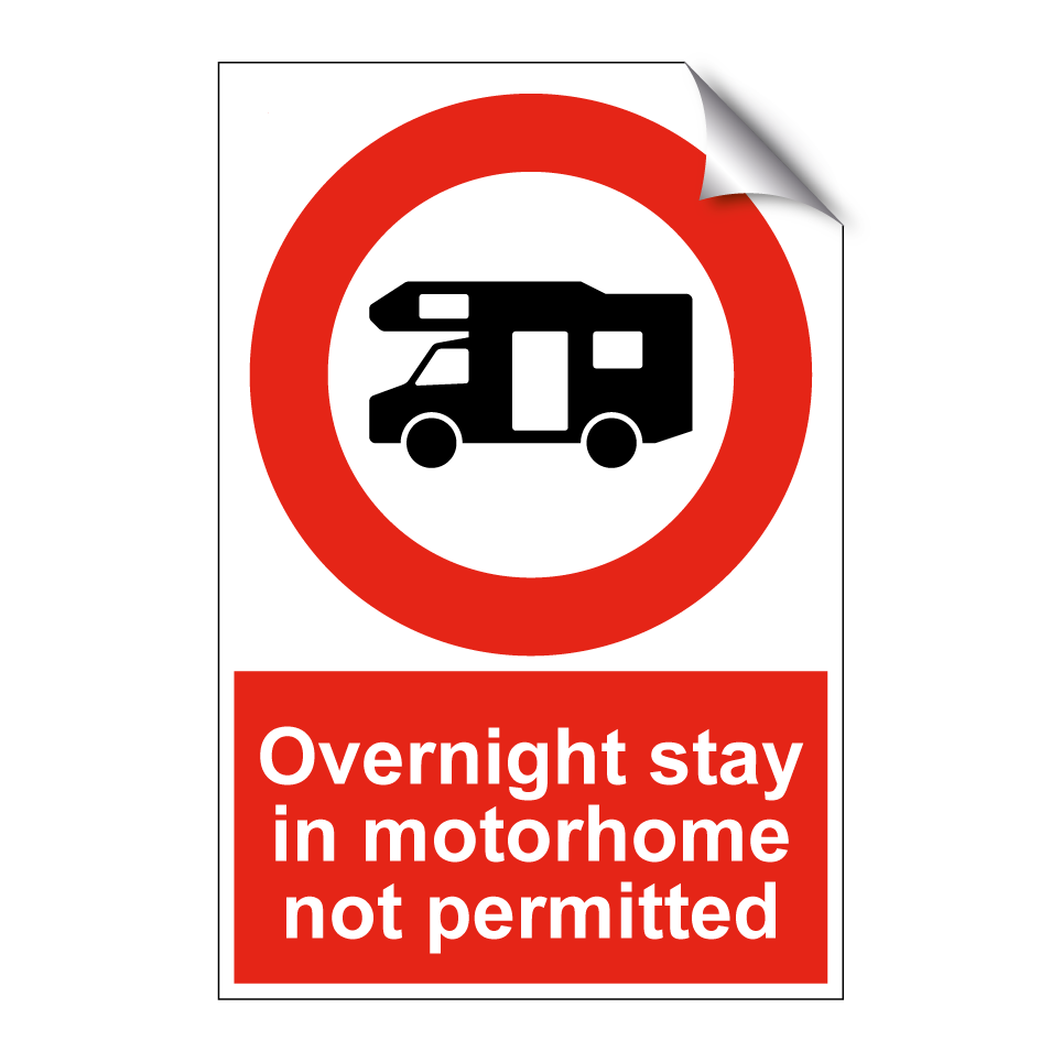 Overnight stay in motorhome not permitted