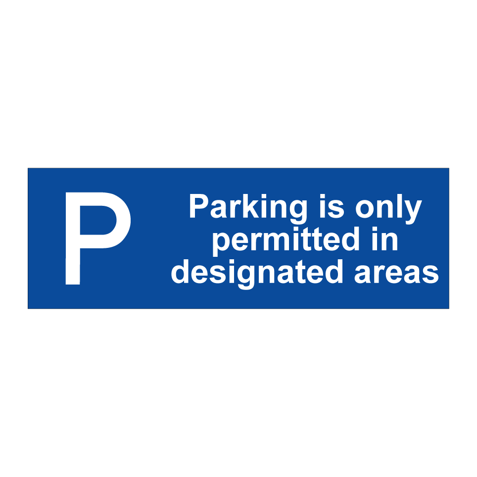 Parking is only permitted in designated areas