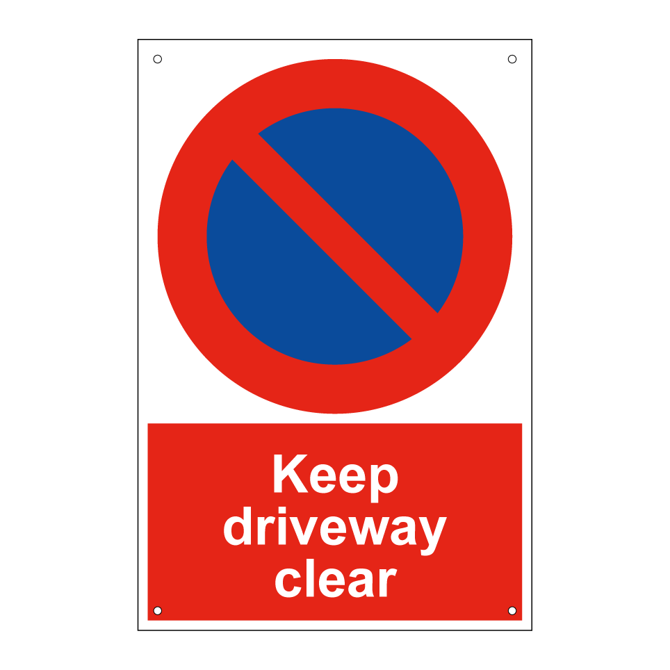 Keep driveway clear