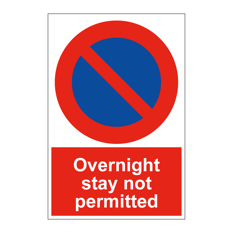 Overnight stay not permitted