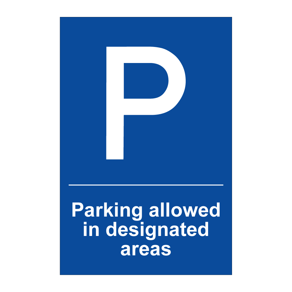 Parking allowed in designated areas