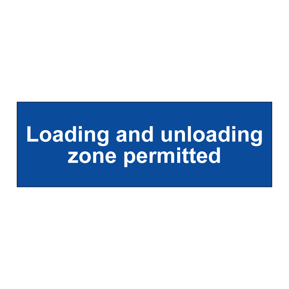 Loading and unloading zone permitted