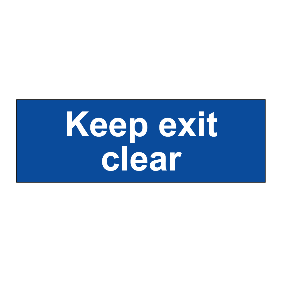 Keep exit clear