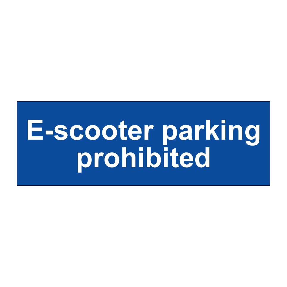 E-scooter parking prohibited
