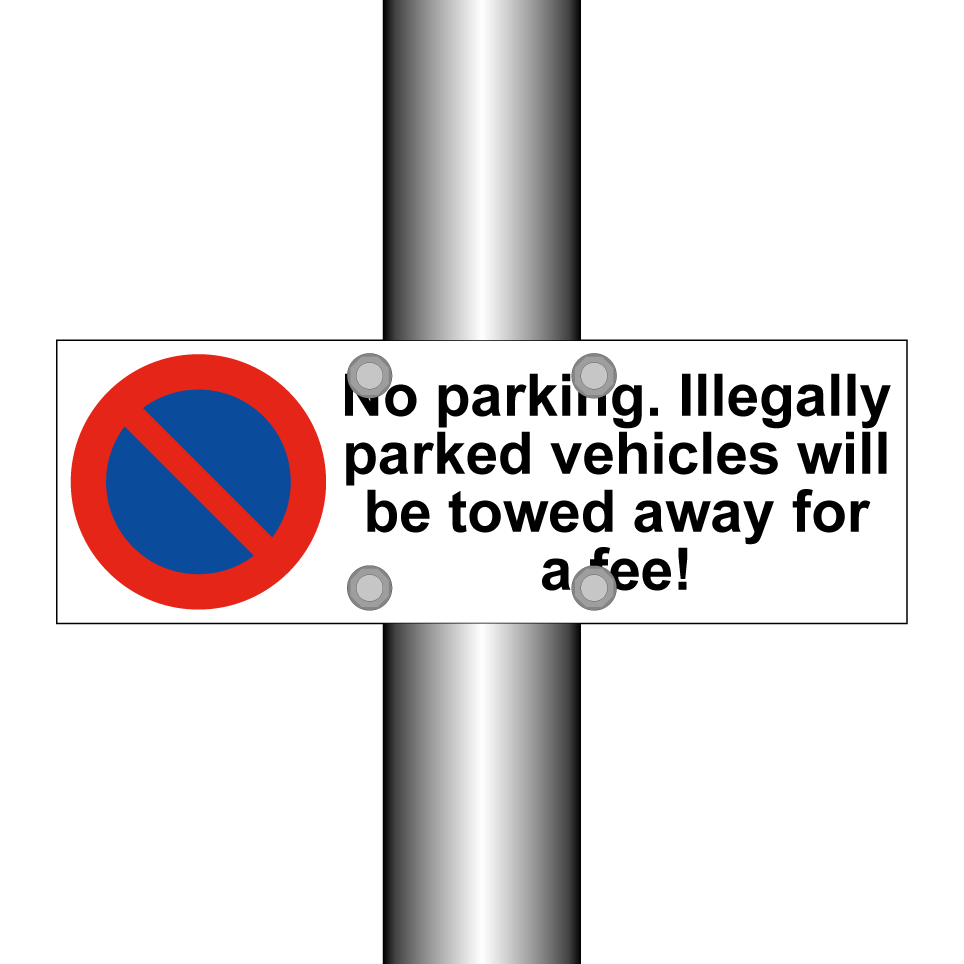 No parking. Illegally parked vehicles will be towed away for a fee!
