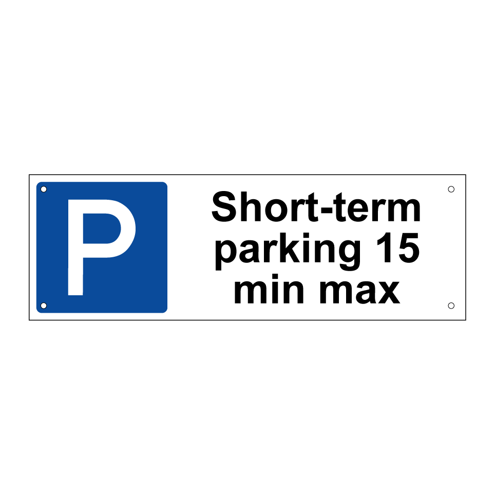 Short-term parking 15 min max