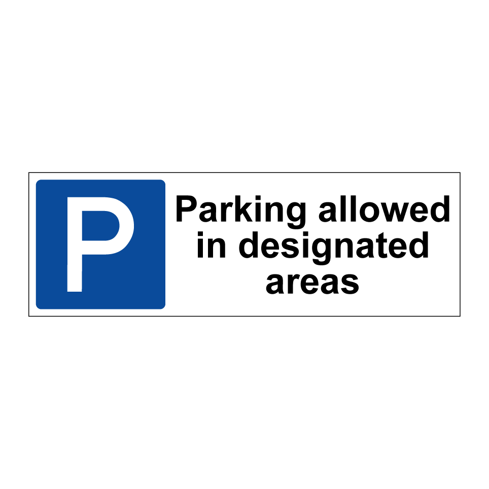 Parking allowed in designated areas