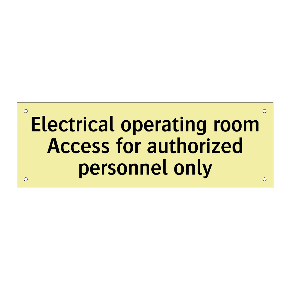 Electrical operating room Access for authorized personnel only