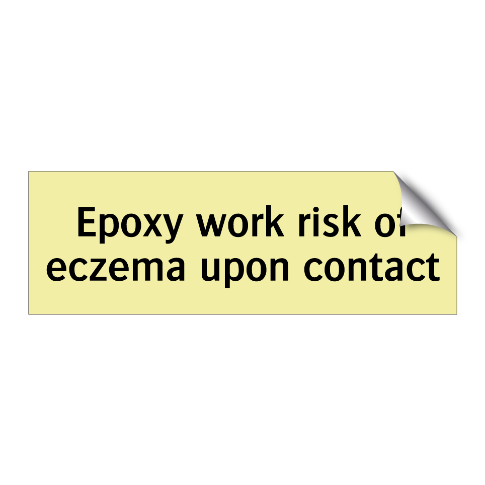Epoxy work risk of eczema upon contact
