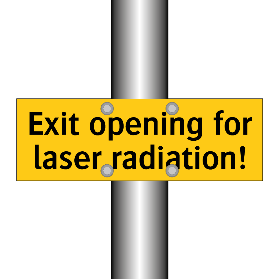 Exit opening for laser radiation!
