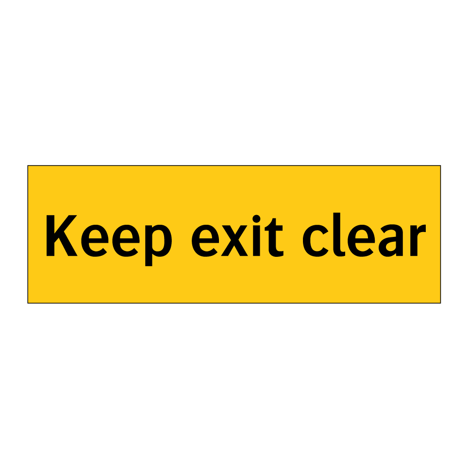 Keep exit clear