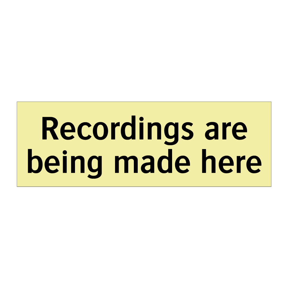 Recordings are being made here