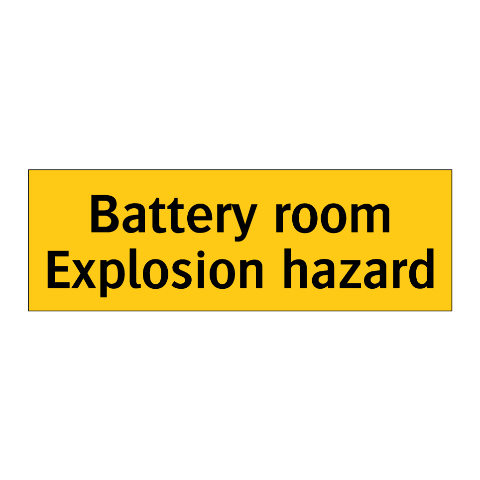 Battery room Explosion hazard