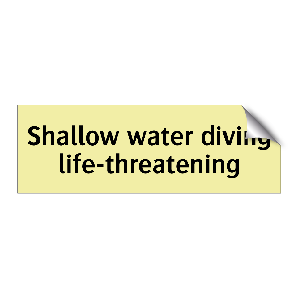 Shallow water diving life-threatening