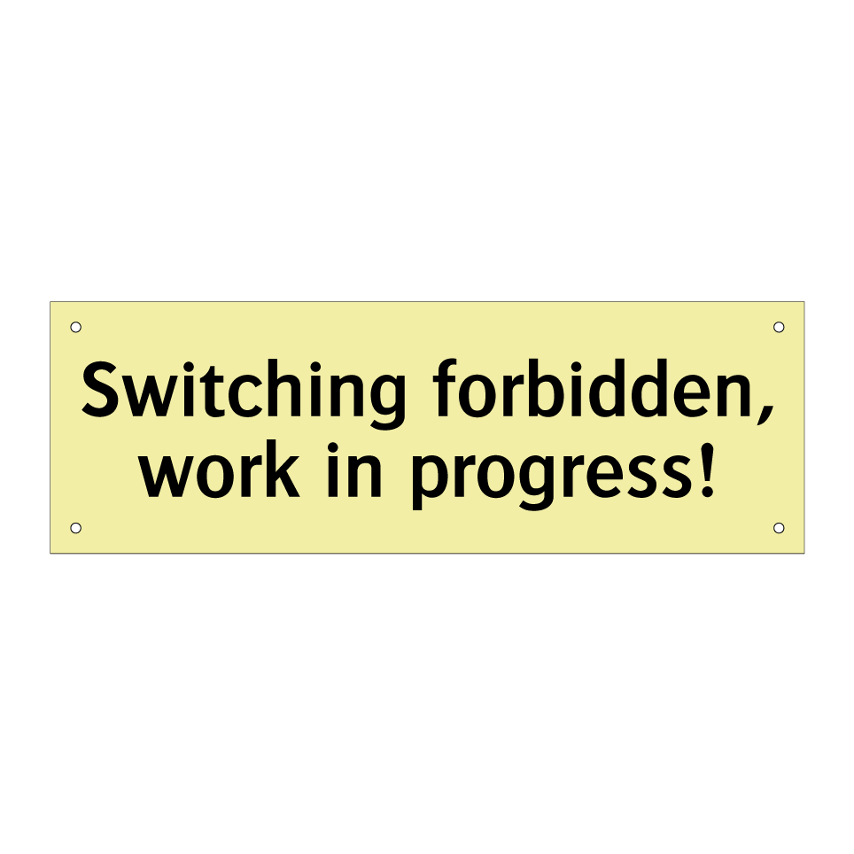 Switching forbidden, work in progress!