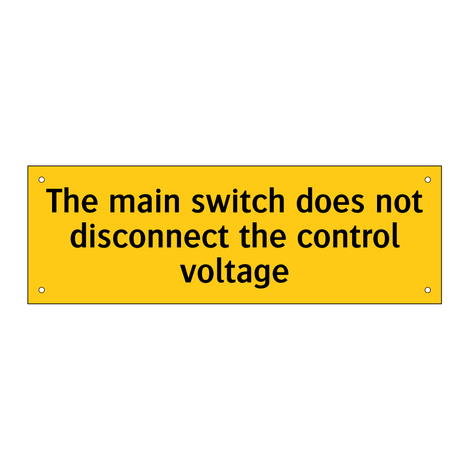The main switch does not disconnect the control voltage