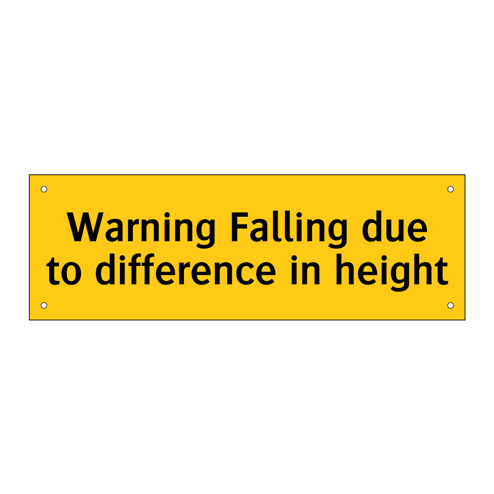 Warning Falling due to difference in height