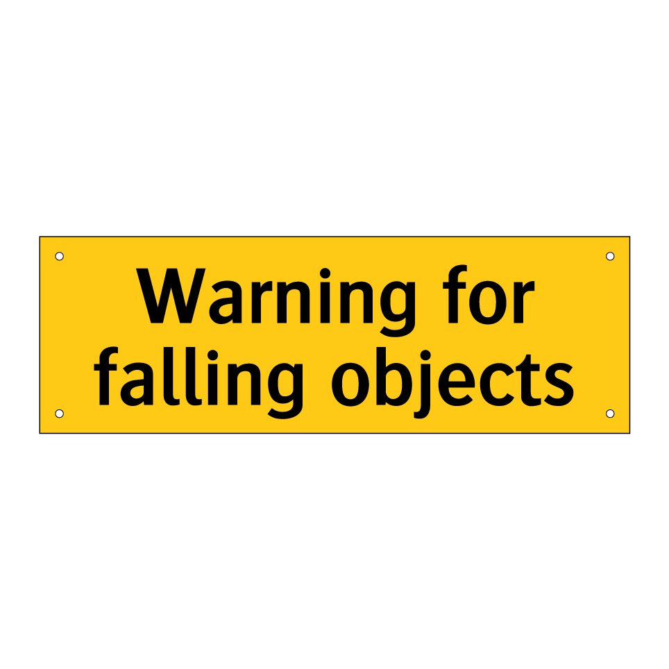 Warning for falling objects
