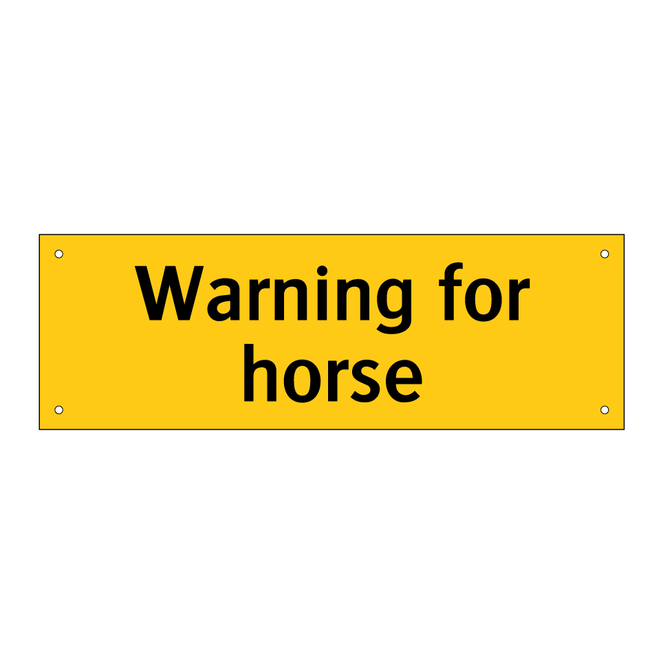 Warning for horse
