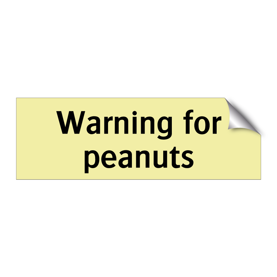 Warning for peanuts