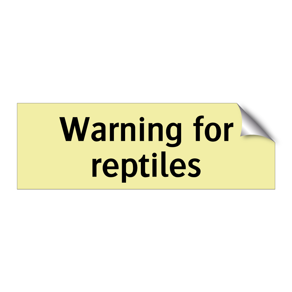 Warning for reptiles