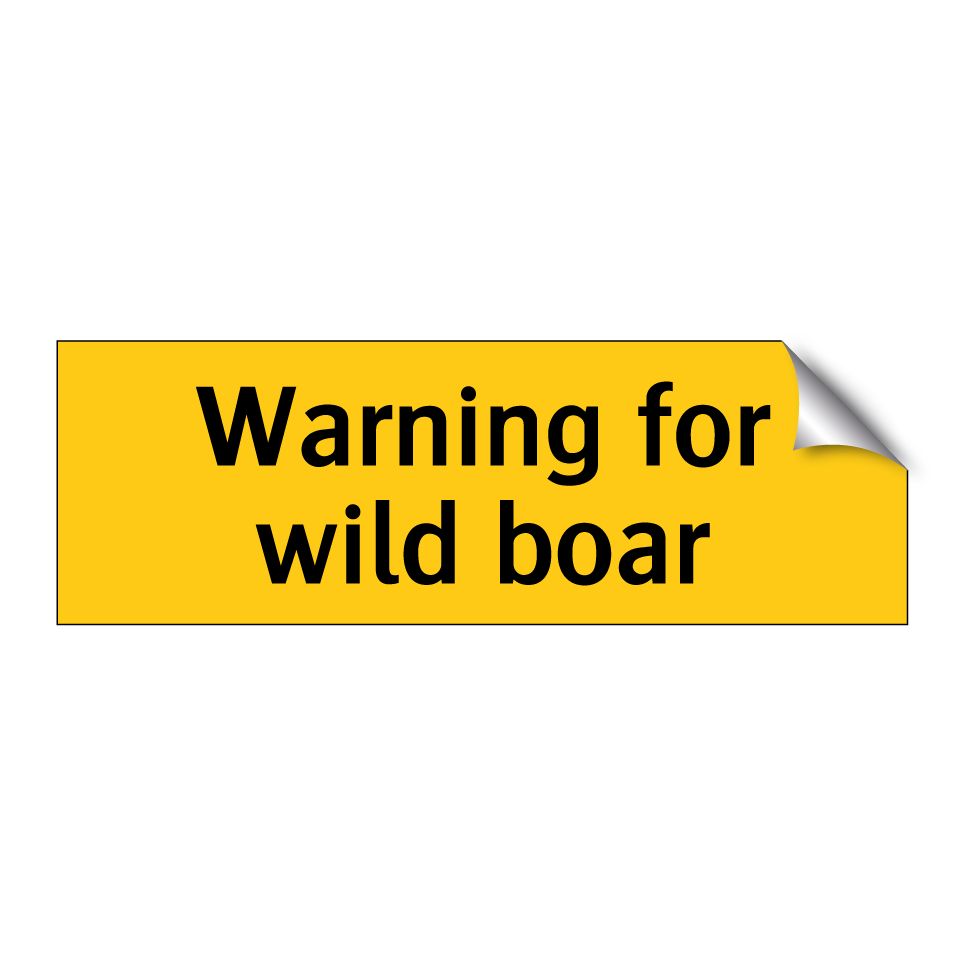 Warning for wild boar