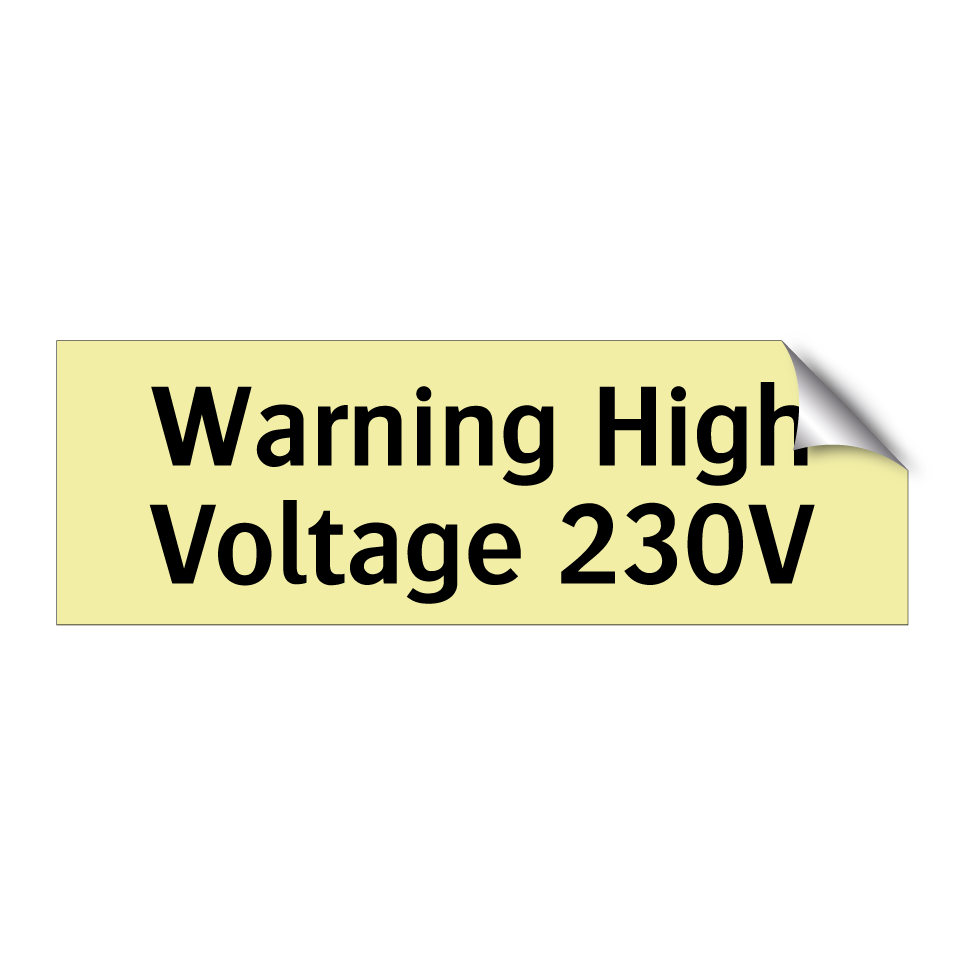 Warning High Voltage 230V