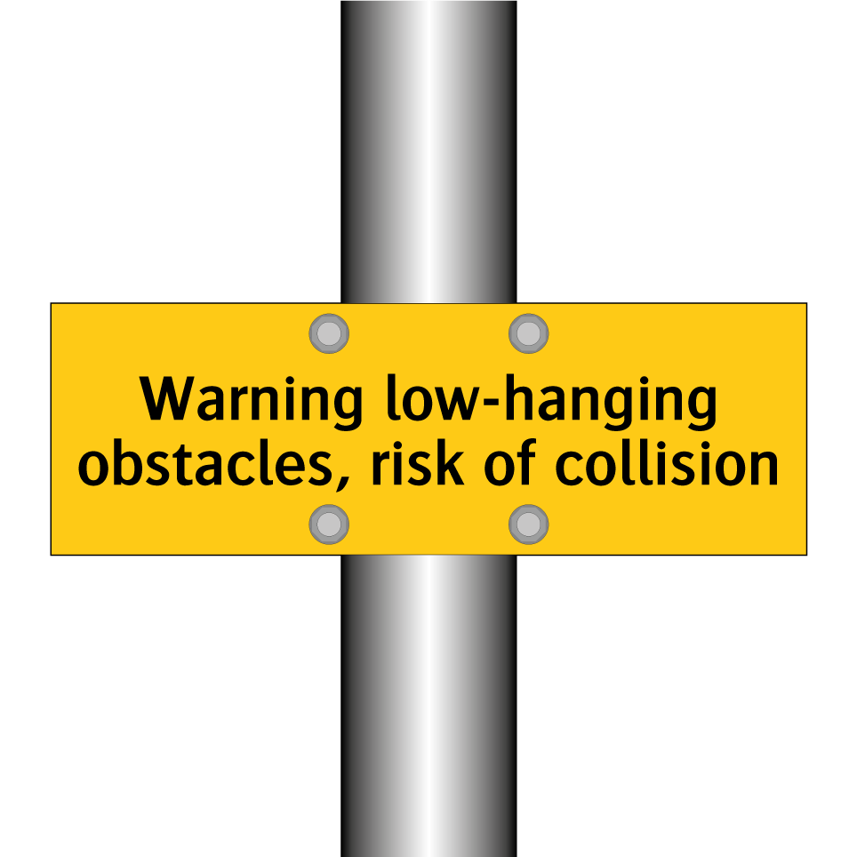 Warning low-hanging obstacles, risk of collision