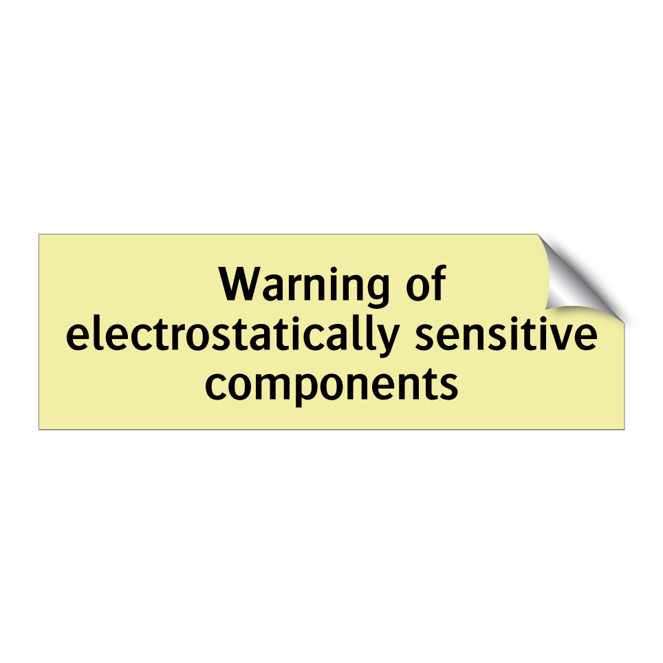 Warning of electrostatically sensitive components