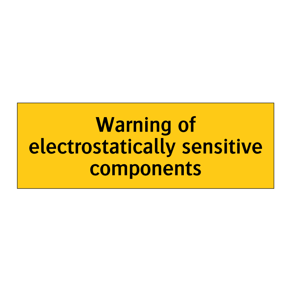 Warning of electrostatically sensitive components